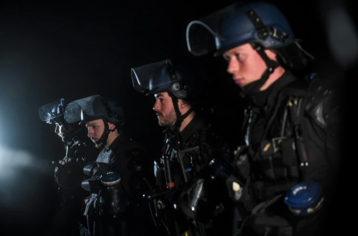 Des policiers se préparent à intervenir pour expulser les zadistes de NNDL, le 9 avril 2018