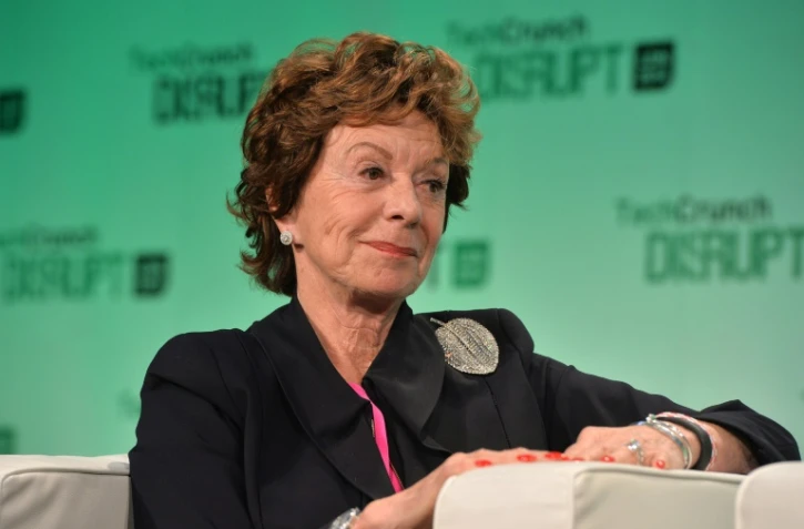 Neelie Kroes, alors vice-présidente de la Commission européenne, participe à une conférence sur les start-up numériques, le 20 octobre 2014 à Londres