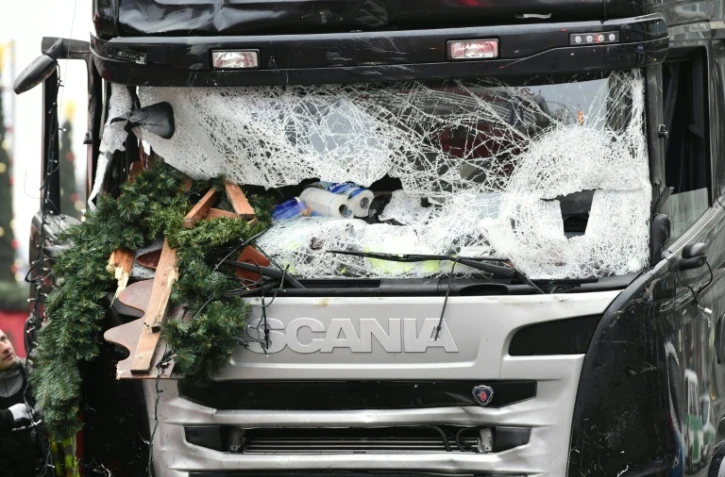 Le camion utilisé lors de l'attentat contre un marché de Noël de Berlin, le 20 décembre 2016