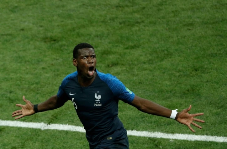 Paul Pogba, buteur pour les Bleus contre la Croatie en finale du Mondial à Moscou, le 15 juillet 2018
