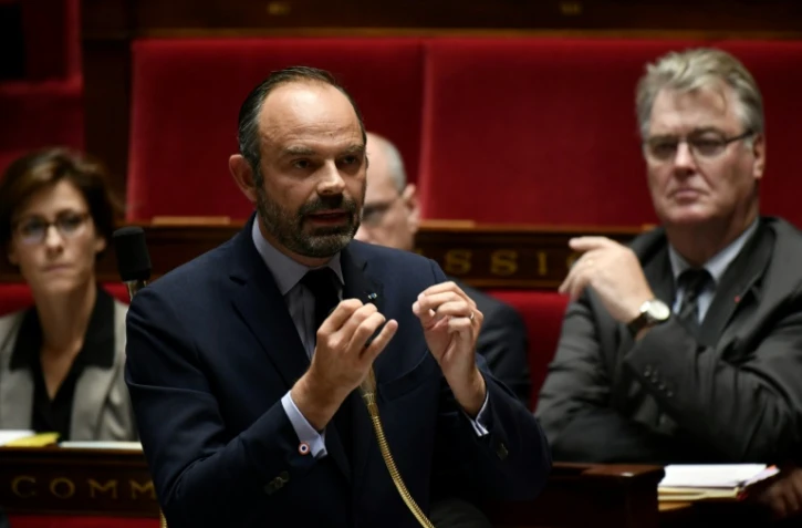 Edouard Philippe lors des questions au gouvernement à l'Assemblée nationale à Paris, le 8 octobre 2019