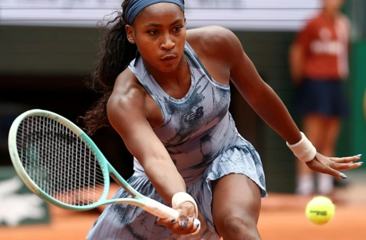 La N.2 mondiale Coco Gauff au 1er tour de Roland-Garros contre l'Australienne Olivia Gadecki le 27 mai 2025 à Paris
