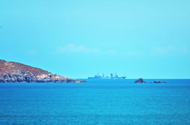 Un navire militaire chinois au large de l'île de Pingtan, proche de Taïwan, le 5 août 2022