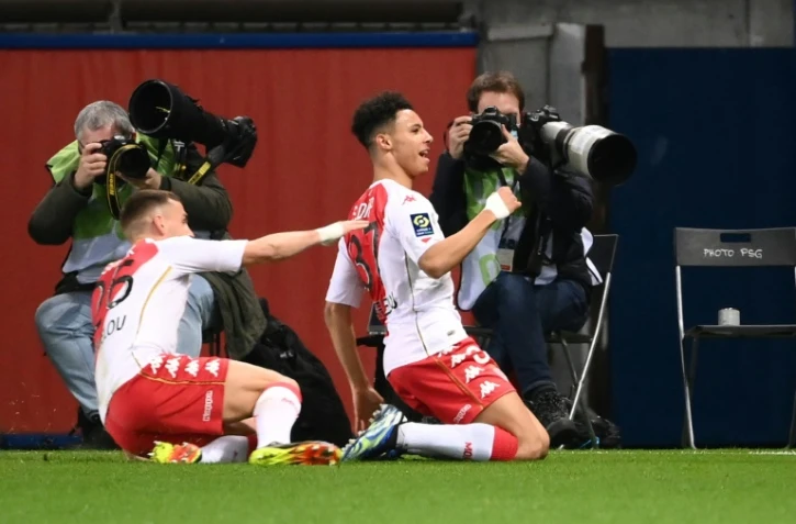 Le milieu Sofiane Diop (d) a ouvert le score pour Monaco lors du match de Ligue à Paris, le 21 février 2021