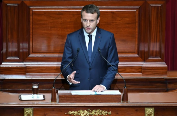 Le président de la République Emmanuel Macron s'exprime devant le Congrès à Versailles le 3 juillet 2017