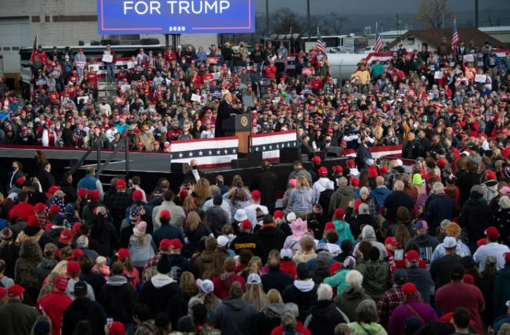 Le président américain Donald Trump lors d'un meeting de campagne à Martinsburg, le 26 octobre 2020 en Pennsylvanie