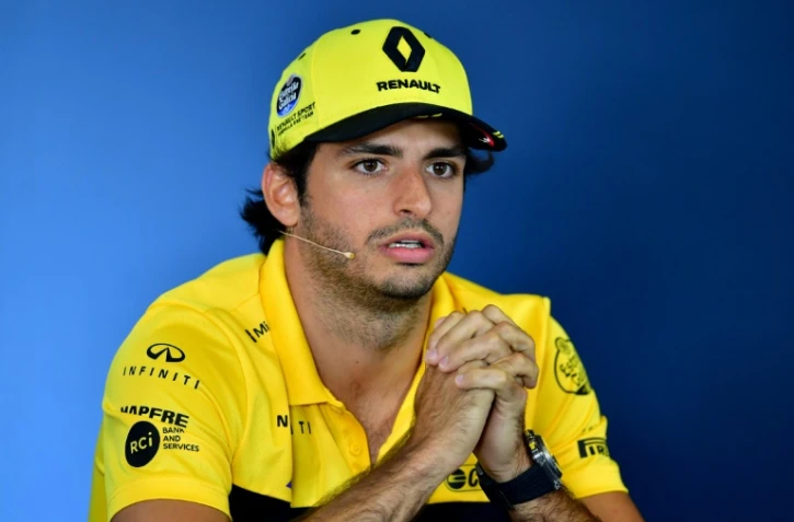 Le pilote espagnol Carlos Sainz Jr lors d'une conférence de presse, à Budapest, le 26 juillet 2018 