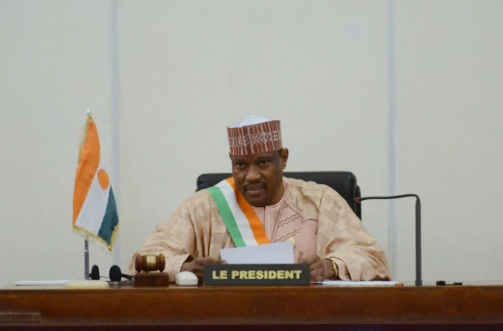 Le candidat de l'opposition, l'ancien Premier ministre Hama Amadou, aujourd'hui emprisonné, le 6 novembre 2013 à Niamey