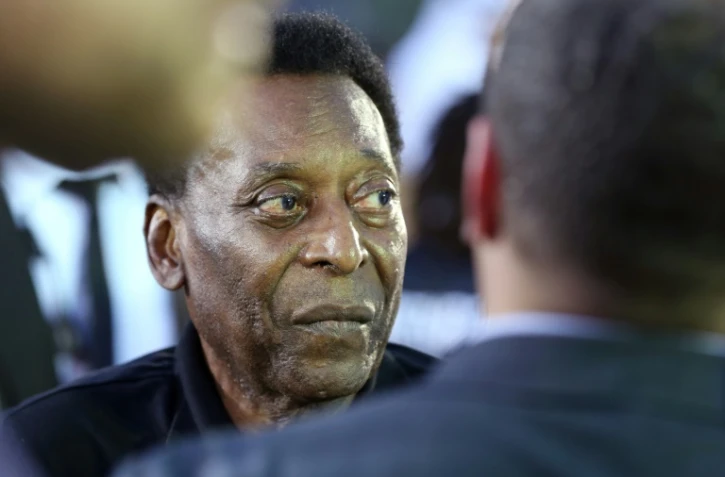 Pelé, en marge d'un match amical à Dubaï, le 15 avril 2018