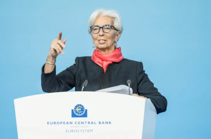 La présidente de la BCE Christine Lagarde lors d'une réunion à Francfort, le 16 décembre 2021