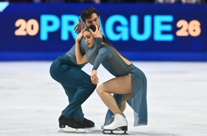 Laurence Fournier Beaudry et Guillaume Cizeron à Prague le 28 mars 2026