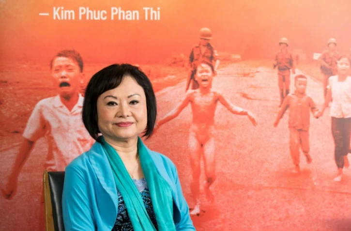 Kim Phuc Phan Thi, "la petite fille au napalm", au siège de l'Unesco à Paris, le 4 octobre 2019