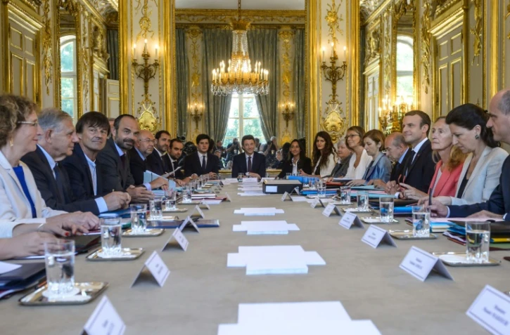 Le conseil des ministres autour du président Emmanuel Macron, le 22 juin 2017