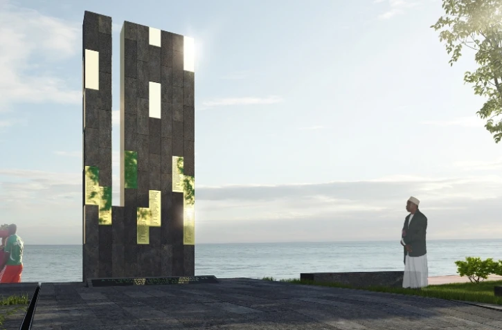 Maquette de la stèle en mémoire des victimes du crash de la Yemenia Airways au large de Moroni (Grande Comore)