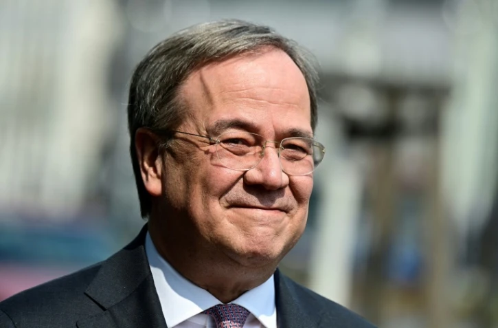 Armin Laschet, candidat à la succession d'Angela Merkel, le 19 avril 2021 à Berlin 