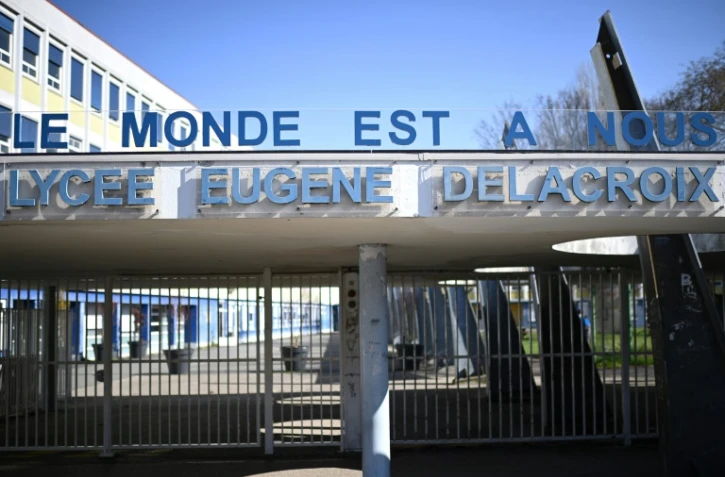Le lycée Eugène Delacroix à Drancy où 22 classes sont fermées, le 29 mars 2021