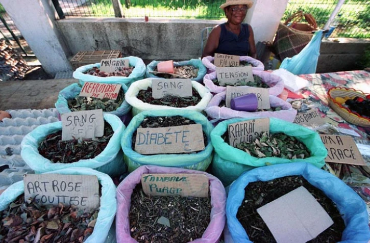 Tisanes sur un marché forain