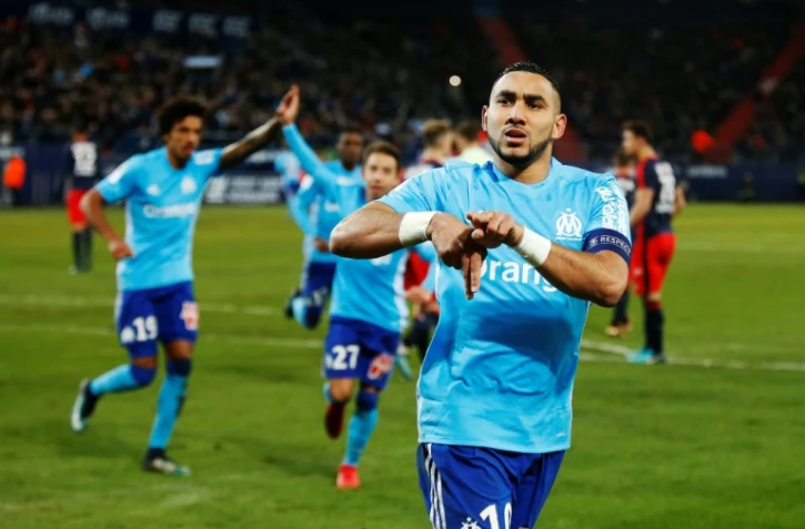 Le capitaine marseillais Dimitri Payet a ouvert le score sur penalty contre Caen au stade Michel d'Ornano, le 19 janvier 2018