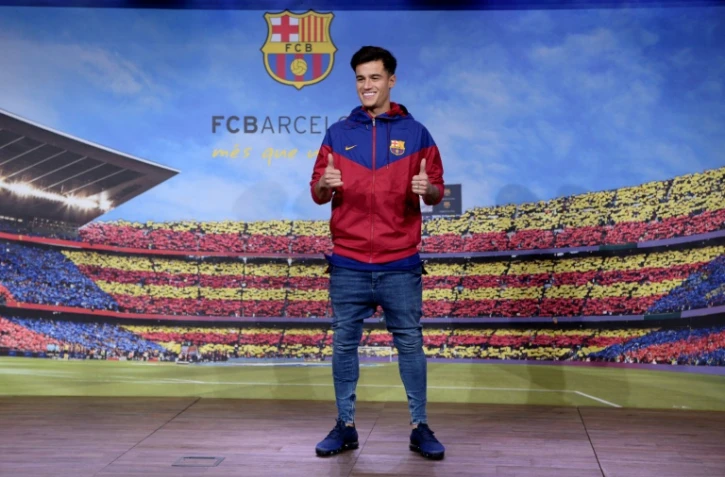 L'ex milieu de terrain brésilien de Liverpool Philippe Coutinho à Barcelone le 7 janvier 2018