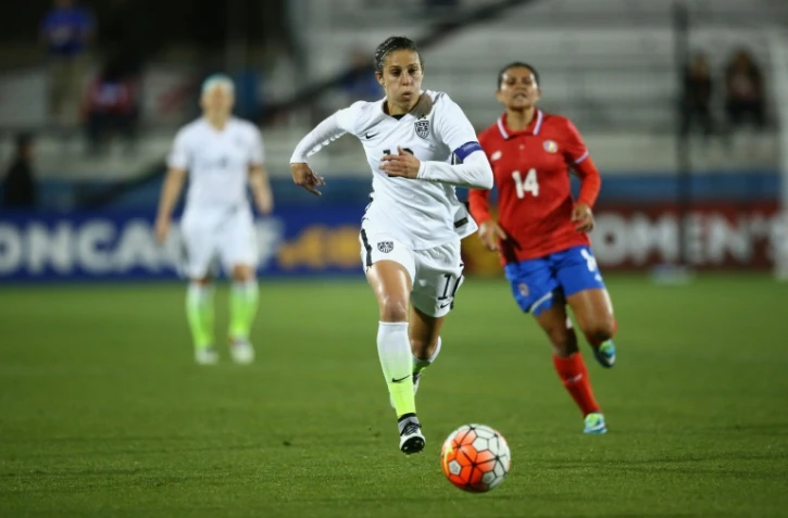 L'Américaine Carli Lloyd face au Costa Rica, le 10 février 2016 à Frisco (Texas)