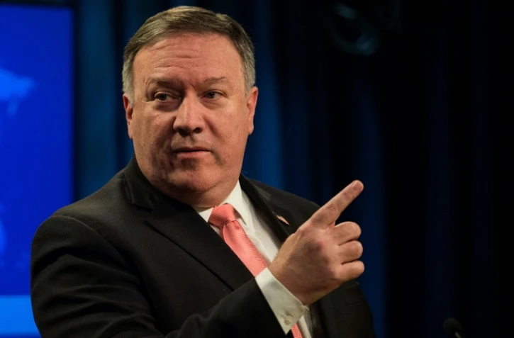 Le secrétaire d'Etat américain Mike Pompeo lors d'une conférence de presse à Washington, le 23 octobre 2018