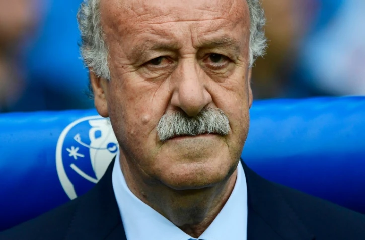 L'entraîneur de l'équipe d'Espagne Vicente Del Bosque suit le match de l'Euro face à l'Italie au Stade de France, le 27 juin 2016