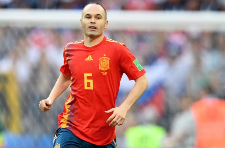 Le milieu de terrain espagnol Andres Iniesta lors de la défaite face à la Russie en 8e de finale du Mondial le 1er juillet 2018