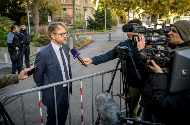 André Marty, porte-parole du procureur général de Suisse, qui interroge le président du PSG Nasser Al-Khelaïfi, le 25 octobre 2017 à Berne 