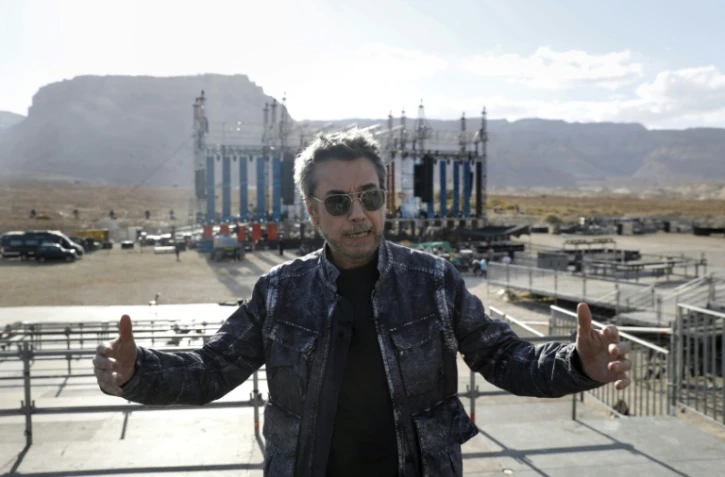 Le compositeur et musicien français Jean-Michel Jarre à Massada en Israël le 2 avril 2017