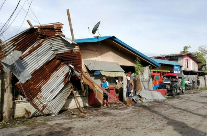 Une maison endommagée par le typhon Phanfone à Ormoc City (Philippines) le 25 décembre 2019