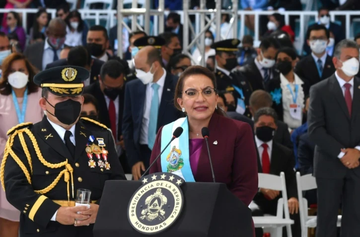 La présidente élue du Honduras Xiomara Castro lors de son investiture à Tegucigalpa, le 27 janvier 2022