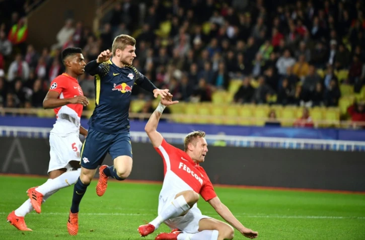 Leipzig et son attaquant-vedette Timo Werner, vainqueur de Monaco au stade Louis-II, le 21 novembre 2017