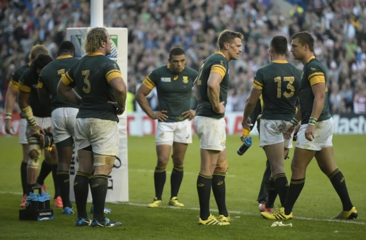 Les Sud-Africains défaits par la surprenante équipe du Japon en Coupe du monde de rugby, le 19 septembre 2015 à Brighton