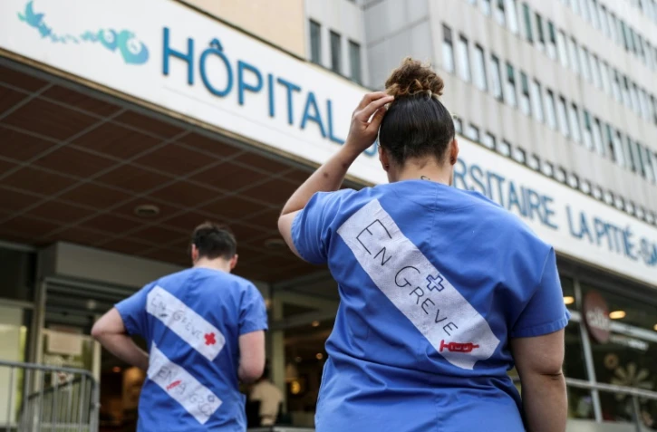 Grève aux urgences de l'hôpital de la Pitié-Salpétrière à Paris, le 15 avril 2019