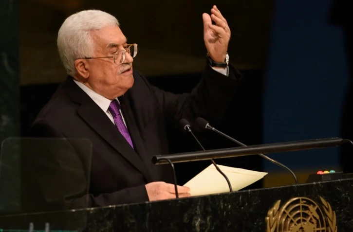 Le président palestinien Mahmoud Abbas à la tribune de l'ONU à New York, le 30 septembre 2015