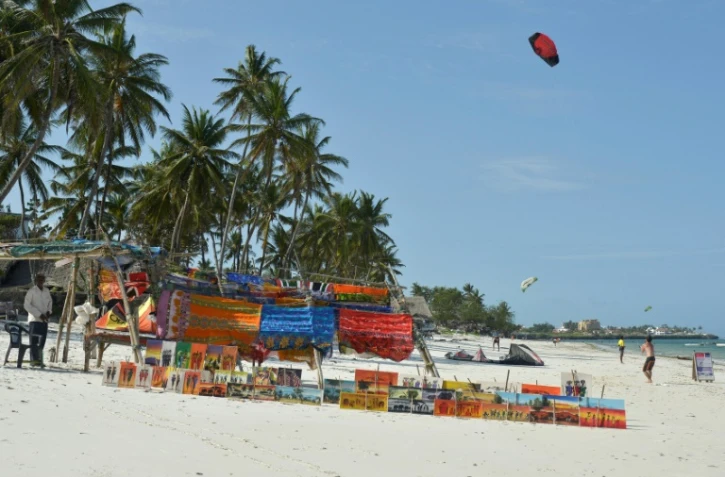 Une plage près de Mombasa, sur la côte kényane, le 11 août 2017.
