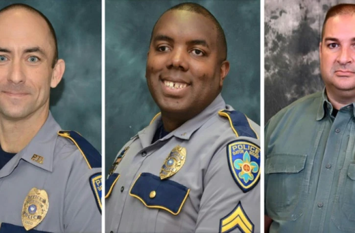 Matthew Gerald, Montrell Jackson et Brad Garafalo, les trois policiers tués à Baton Rouge le 17 juillet 2016
