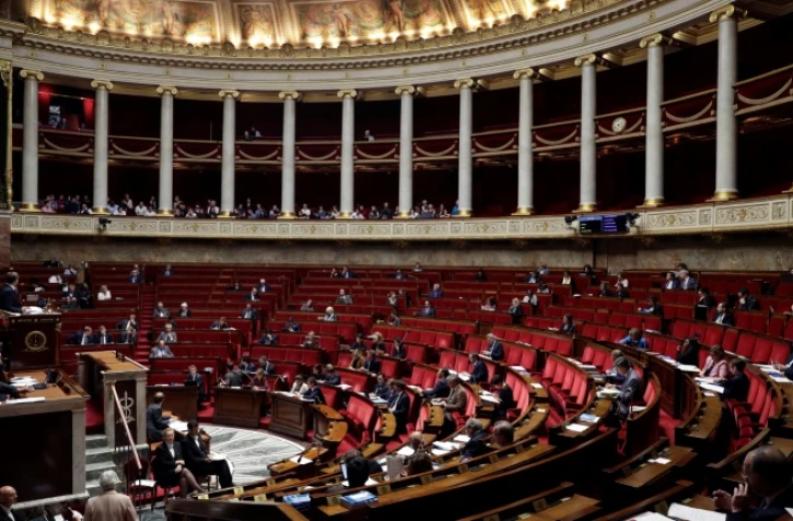 L'hémicycle de l'Assemblée nationale lors du vote de la hausse controversée de la CSG le 25 octobre 2017 à Paris