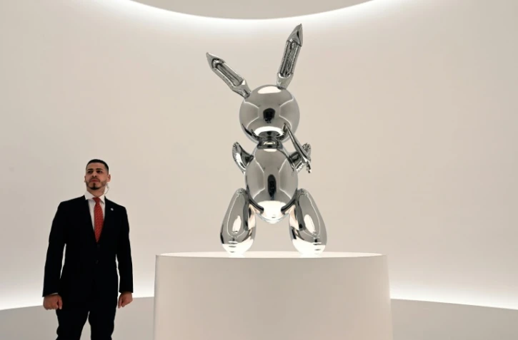 Le "Rabbit" de Koons Ă Christie's Ă New York, le 3 mai 2019