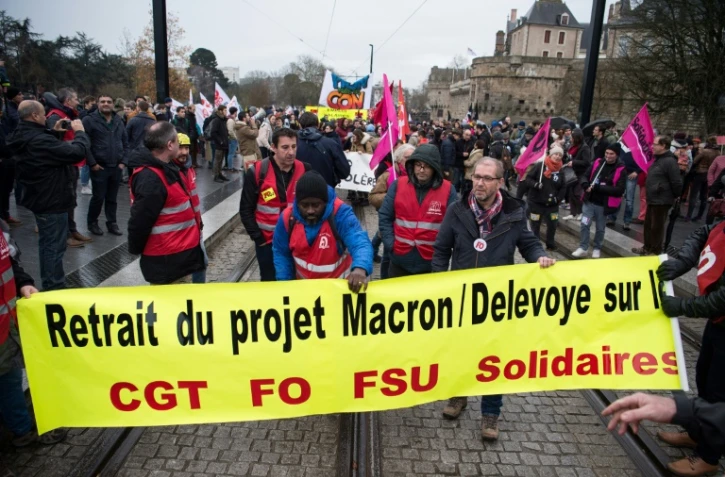 Manifestation contre la réforme des retraites, à Nantes,le 10 décembre 2019
