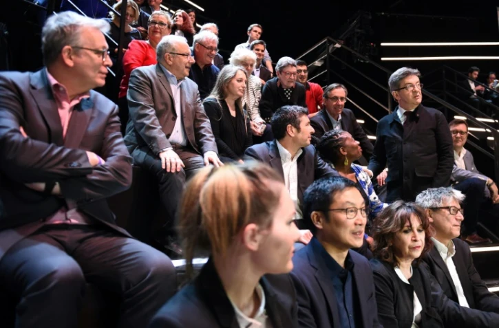 Jean-Luc Mélenchon avant le débat TV sur TF1 le 20 mars 2017 à Aubervilliers