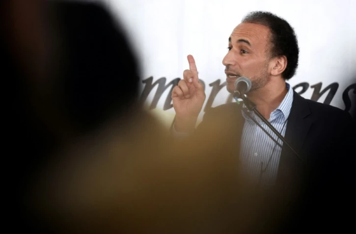 Tariq Ramadan le 6 avril 2015 lors de la 32e Rencontre annuelle des Musulmans de France au Bourget près de Paris 