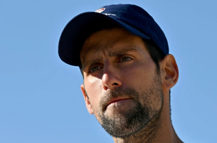 Le Serbe Novak Djokovic lors d'une conférence de presse à Belgrade le 22 octobre 2020