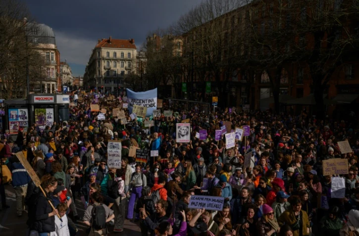 Manifestation lors de la Journée internationale des droits des femmes, le 8 mars 2024 à Toulouse