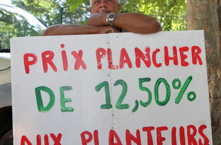 Jeudi 30 Juin 2011 Manifestation des planteurs devant le CTICS 
Photo Mamousse Mathieu