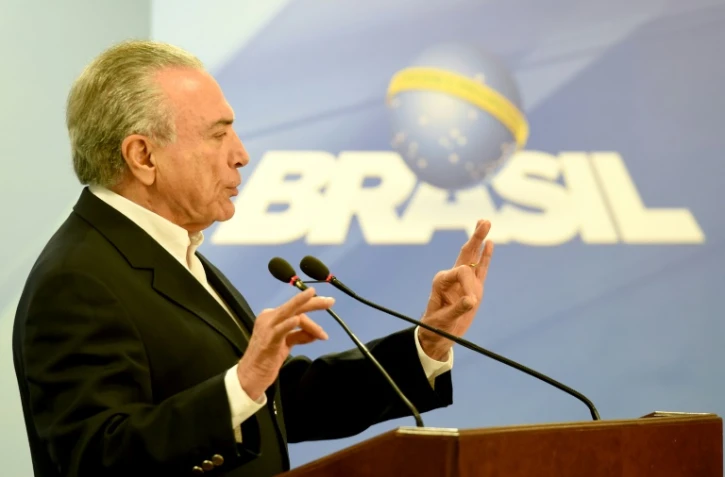 Le président brésilien Michel Temer, lors d'une déclaration à Brasilia, le 20 mai 2017
