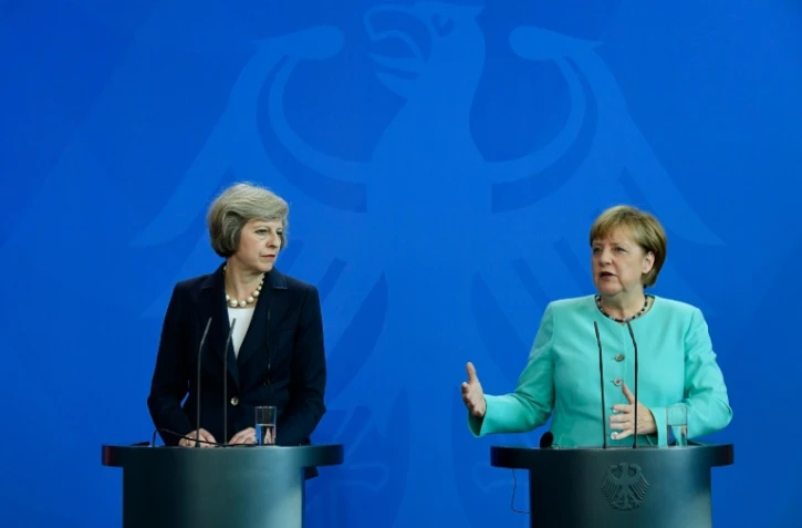 La Première ministre britannique Theresa May et la chancelière allemande Angela Merkel à Berlin, le 20 juillet 2016