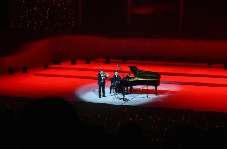 Le violoniste français Renaud Capuçon donne le 4 janvier 2019 un concert lors de la première édition du festival musical "Winter at Tantora" à Al-Ula (Arabie saoudite)