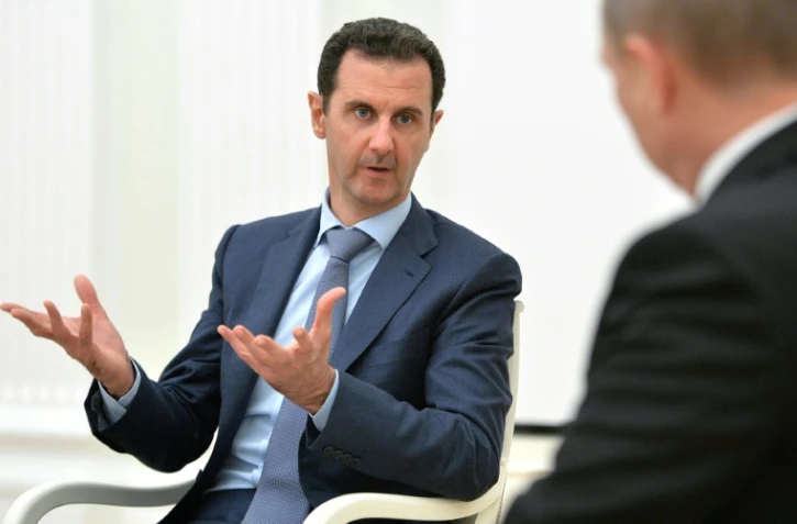 Le président syrien Bachar al-Assad reçu par Vladimir Poutine le 20 octobre 2015 au Kremlin à Moscou 