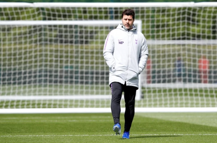 Le technicien de Tottenham Mauricio Pochettino avant de diriger une séance d'entraînement, le 29 avril 2019 à Enfield